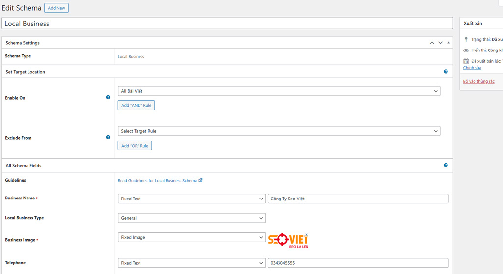 Thiết lập Schema markup của Rank Math SEO