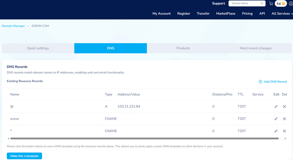 Trỏ tên miền về hosting