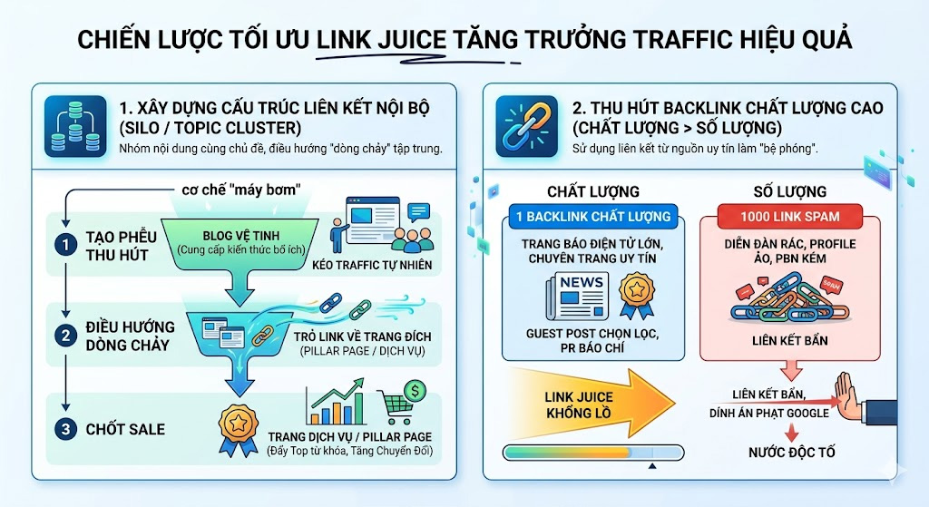 Chiến lược tối ưu Link Juice để tăng trưởng Traffic