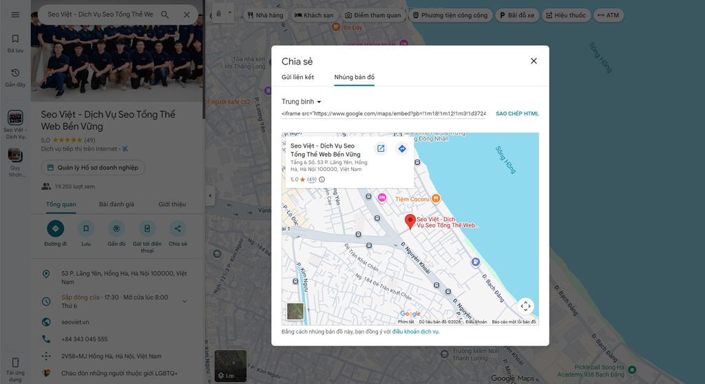 Nhúng bản đồ lên Website WordPress