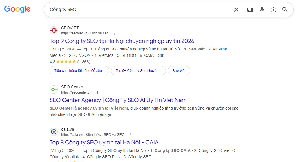Search Intent Nghiên cứu thương mại