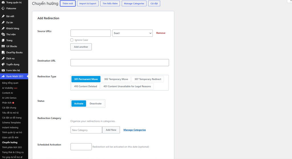 Chuyển hướng 301 trên WordPress bằng Plugin