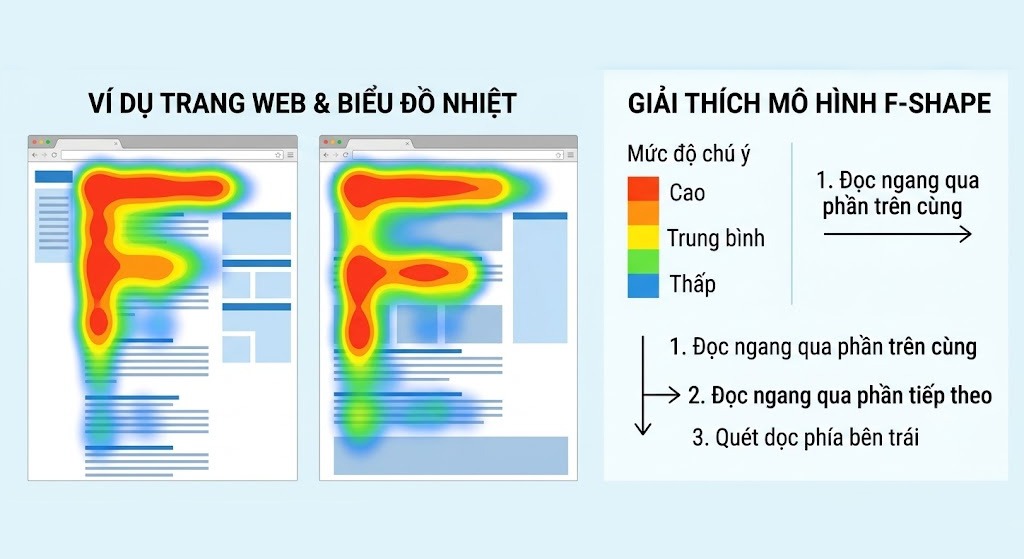 Thói quen đọc quét F-shape pattern trên website