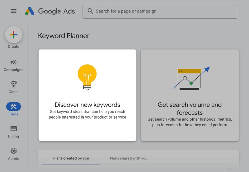 2 Công cụ chính của Google Keyword Planner