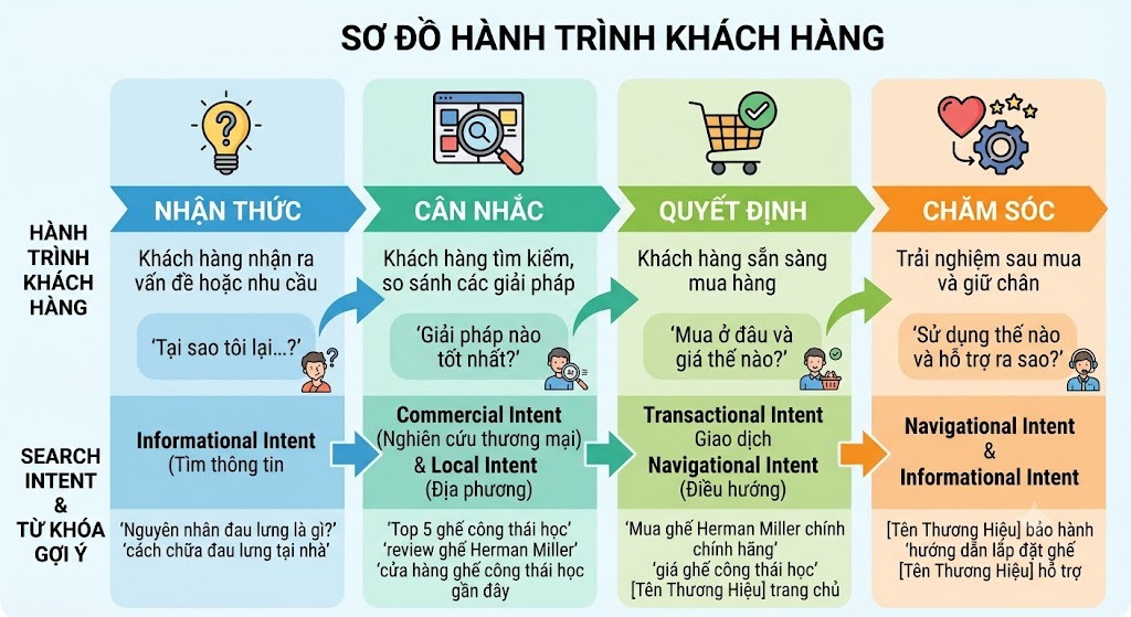 Mô hình phân loại Search Intent theo hành trình khách hàng