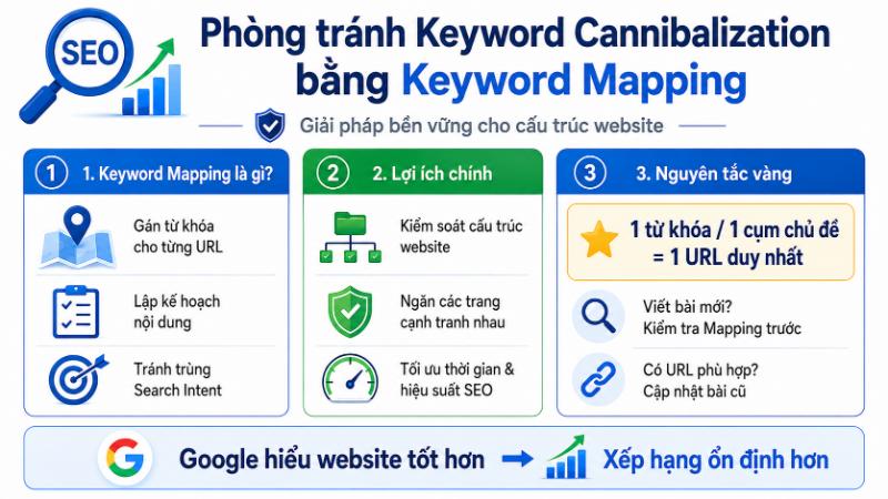 Cách phòng tránh "Ăn thịt từ khóa" bằng Keyword Mapping