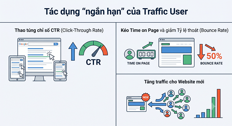 Traffic user là gì? Bản chất, rủi ro, cách tăng traffic bền vững Tac-dung-ngan-han-cua-Traffic-User-doi-voi-SEO