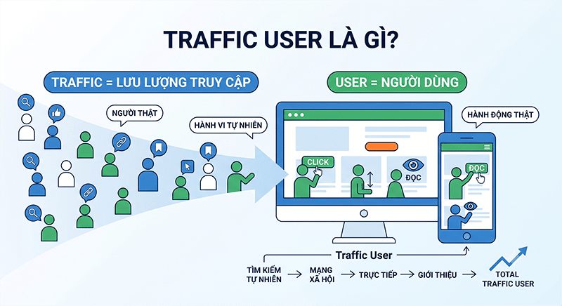 Traffic user là gì? Bản chất, rủi ro, cách tăng traffic bền vững Traffic-user-la-gi-Ban-chat-trong-SEO
