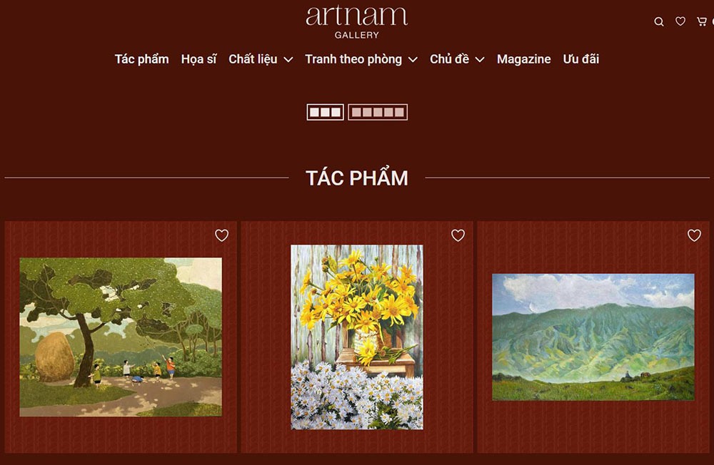 Dự án SEO Artnam Gallery: 73,79% từ khóa Top 3, hơn 308.000 lượt nhấp từ Google 3 Các nhóm trang category tác phẩm họa sĩ trên website Artnam
